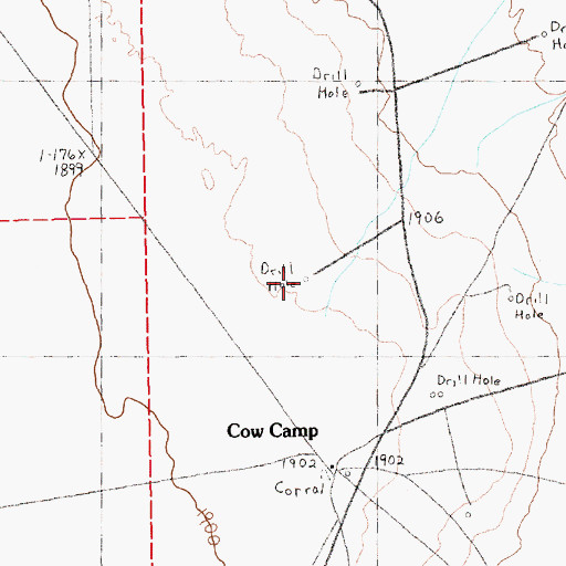 Topographic Map of Rye Grass Well, NV
