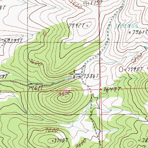 Topographic Map of Middle Creek Spring, NV