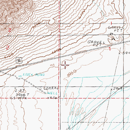 Topographic Map of Maryland Wells Station (historical), NV