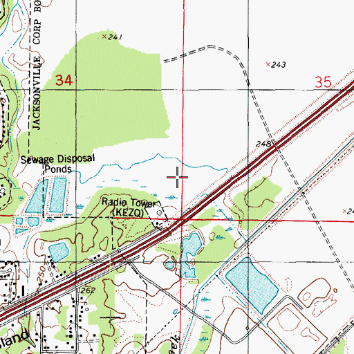 Topographic Map of KOKY-AM (Jacksonville), AR