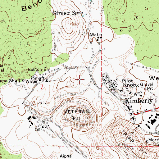 Topographic Map of Veteran (historical), NV