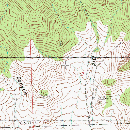 Topographic Map of Rhodes Spring, NV