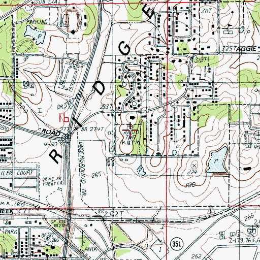 Topographic Map of KBTM-AM (Jonesboro), AR
