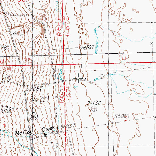 Topographic Map of Heckethorn Ranch, NV
