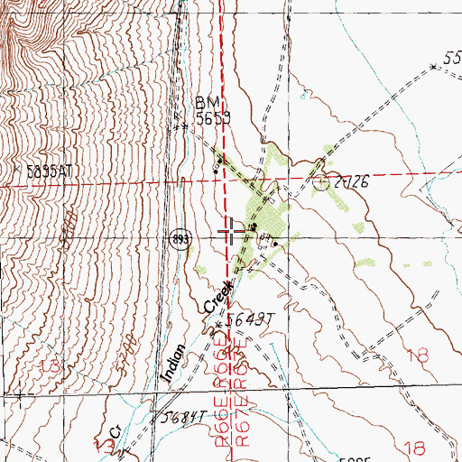 Topographic Map of Cleveland Ranch, NV