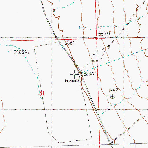 Topographic Map of Eldridge Ranch, NV