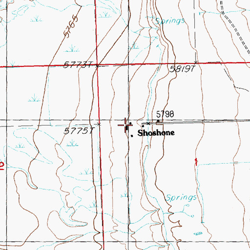 Topographic Map of Shoshone, NV