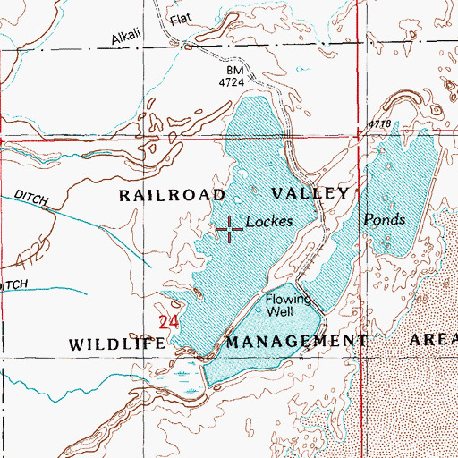 Topographic Map of Lockes Ponds, NV