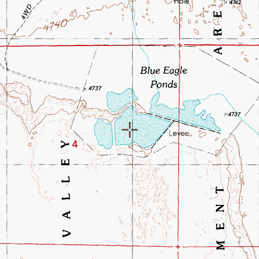 Topographic Map of Blue Eagle Ponds, NV
