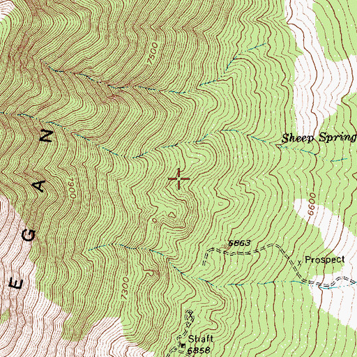 Topographic Map of San Francisco Mining District, NV