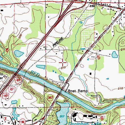 Topographic Map of KMOA-AM (Kensett), AR