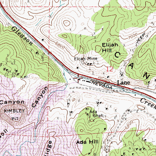 Topographic Map of Mineral City, NV