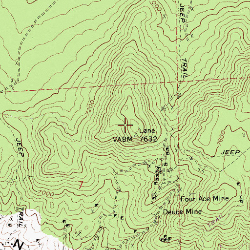 Topographic Map of Garnet Hill, NV