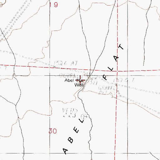 Topographic Map of Abel Flat Well, NV