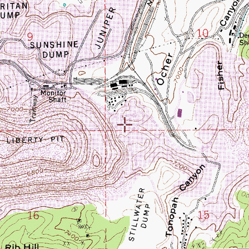 Topographic Map of Eureka Shaft, NV