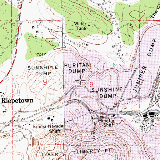 Topographic Map of Clipper Shaft, NV