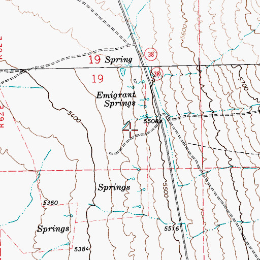 Topographic Map of Carter Ranch, NV