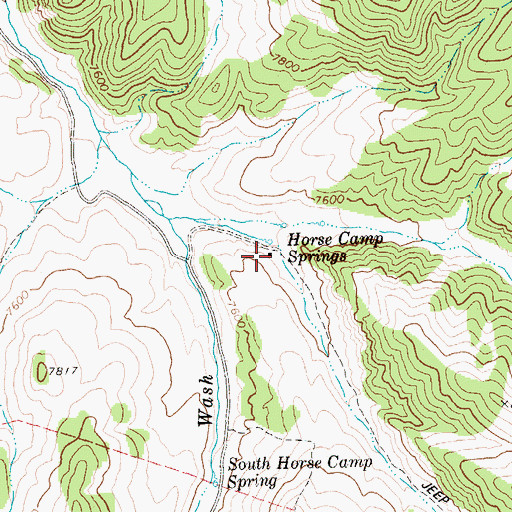 Topographic Map of Horse Camp, NV