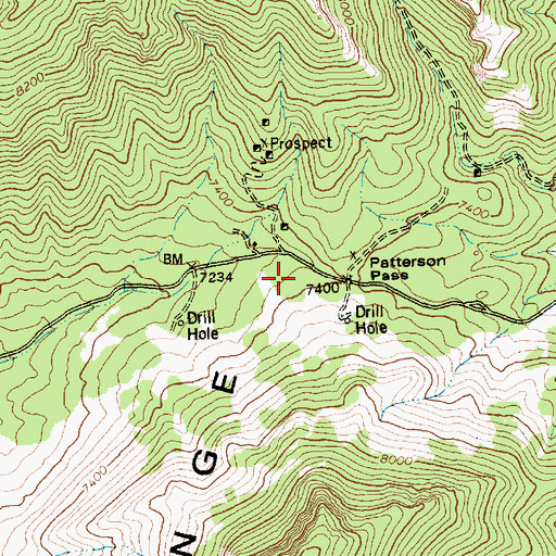 Topographic Map of Montezuma (historical), NV