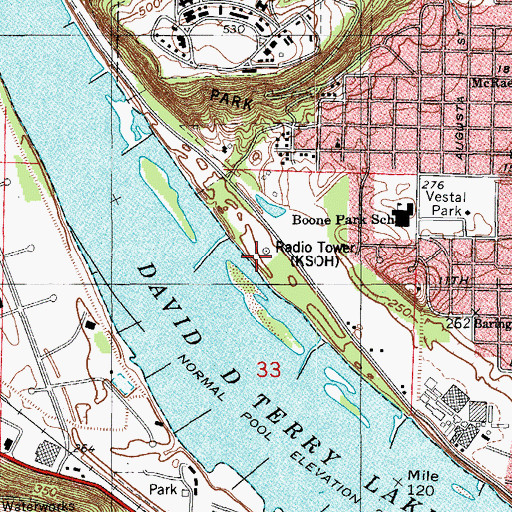 Topographic Map of KWNN-AM (Little Rock), AR