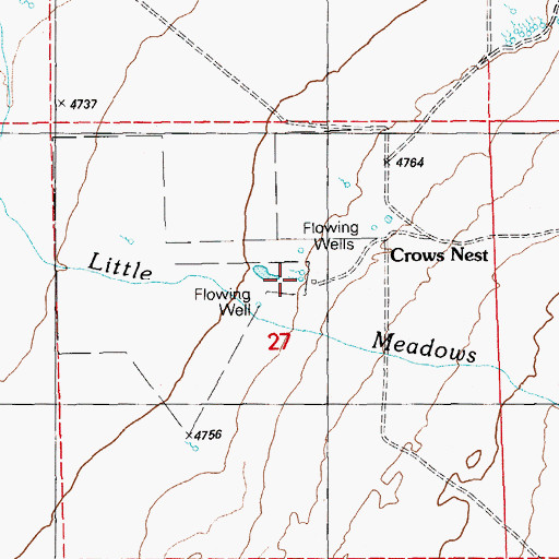 Topographic Map of Crows Nest Spring, NV