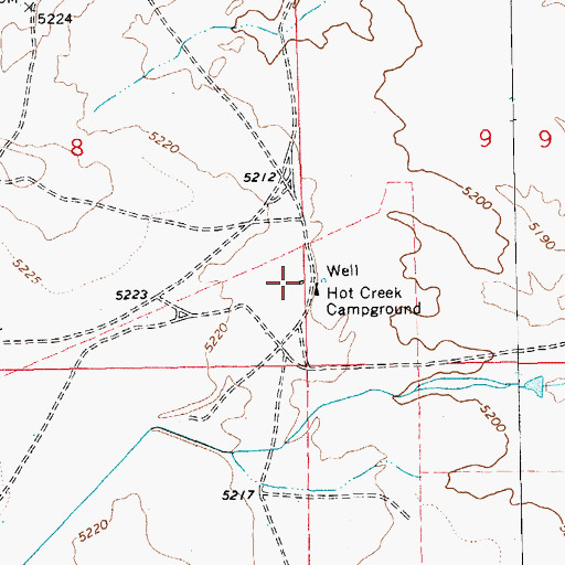 Topographic Map of Warm Springs Ranch, NV