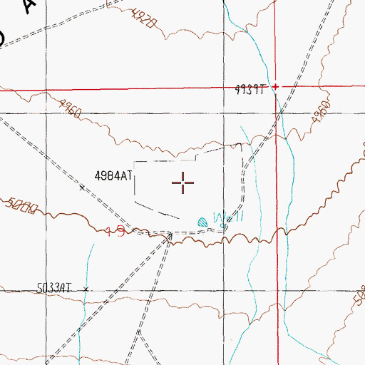 Topographic Map of United Cattle Ranch, NV