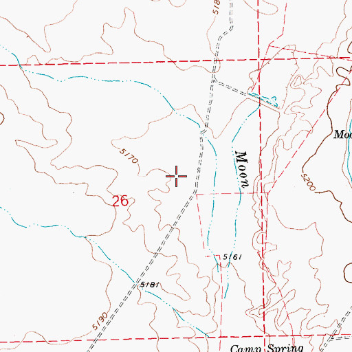 Topographic Map of Moon River Ranch, NV