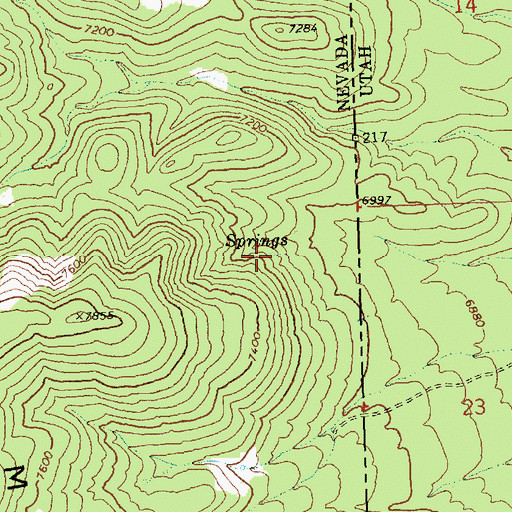 Topographic Map of South Camp Spring, NV
