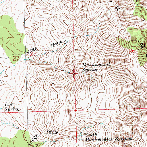 Topographic Map of Monumental Reservoir, NV