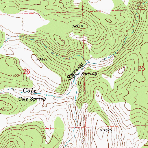 Topographic Map of Middle Cole Spring, NV