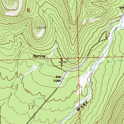 Topographic Map of Moonshine Spring, NV