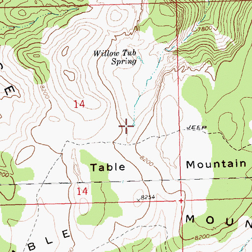 Topographic Map of Basket Spring, NV