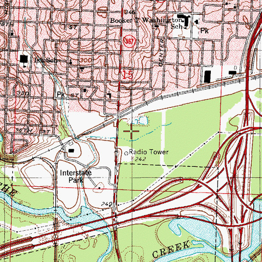 Topographic Map of KITA-AM (Little Rock), AR