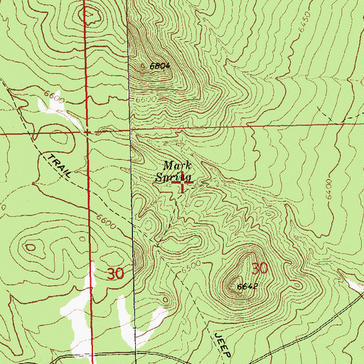 Topographic Map of Mark Spring, NV