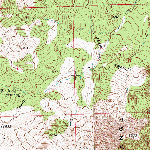 Topographic Map of Lower Frying Pan Spring, NV