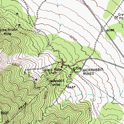 Topographic Map of Bamberger Mine, NV
