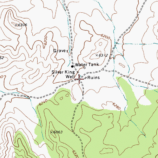 Topographic Map of Silver King, NV
