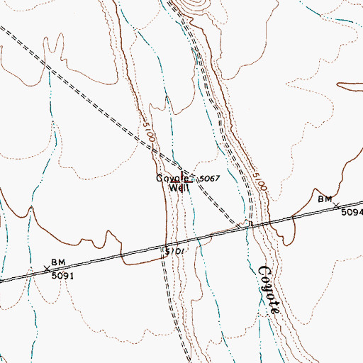 Topographic Map of Coyote Spring, NV