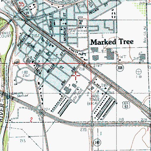 Topographic Map of KPCA-AM (Marked Tree), AR