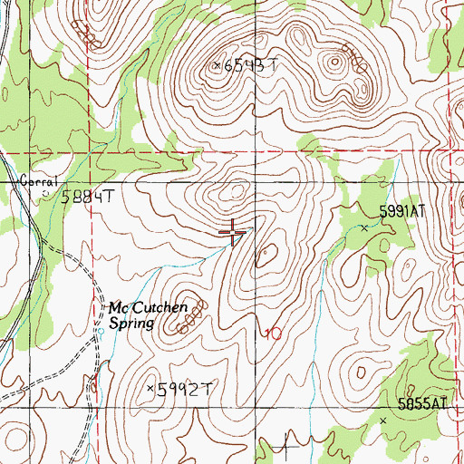 Topographic Map of Upper McCutcheon Spring, NV
