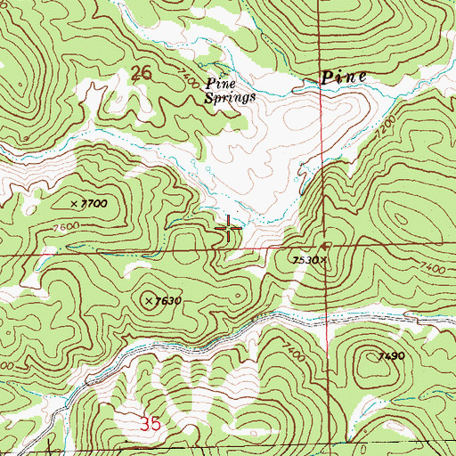 Topographic Map of Meadow Springs, NV