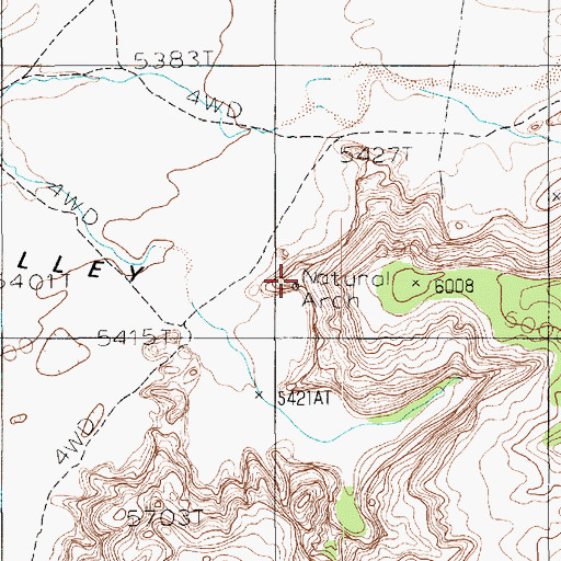 Topographic Map of Pine Tree Arch, AZ