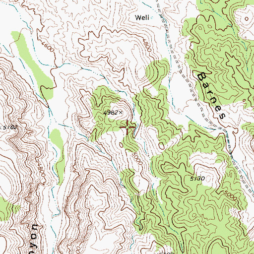 Topographic Map of Willow Spring, NV