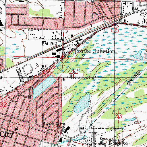 Topographic Map of KEZQ-AM (North Little Rock), AR