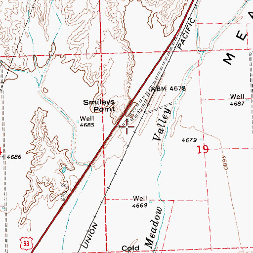 Topographic Map of Comet (historical), NV