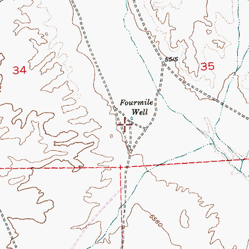 Topographic Map of Four Mile House (historical), NV