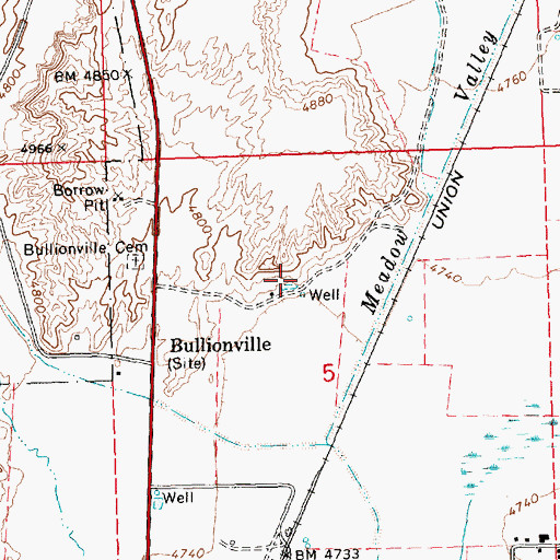 Topographic Map of Chicago Mill, NV