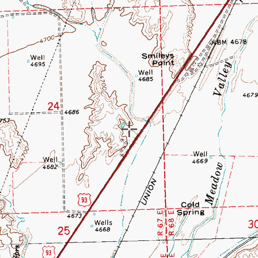 Topographic Map of Newman Ranch, NV