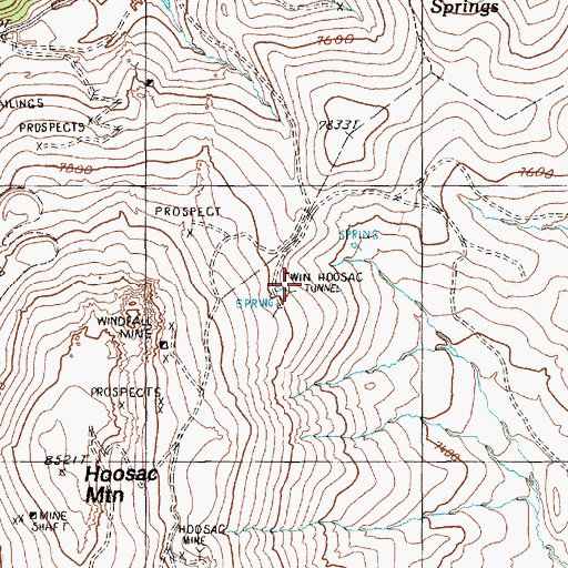 Topographic Map of Twin Hoosac Tunnel, NV
